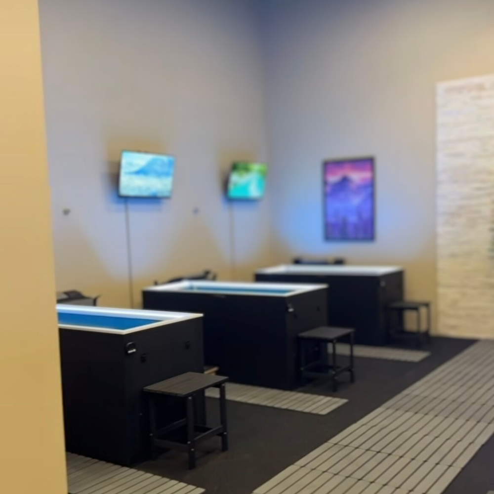Commercial cold plunges in a studio row